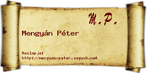 Mengyán Péter névjegykártya
