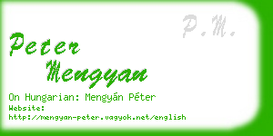 peter mengyan business card