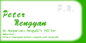 peter mengyan business card